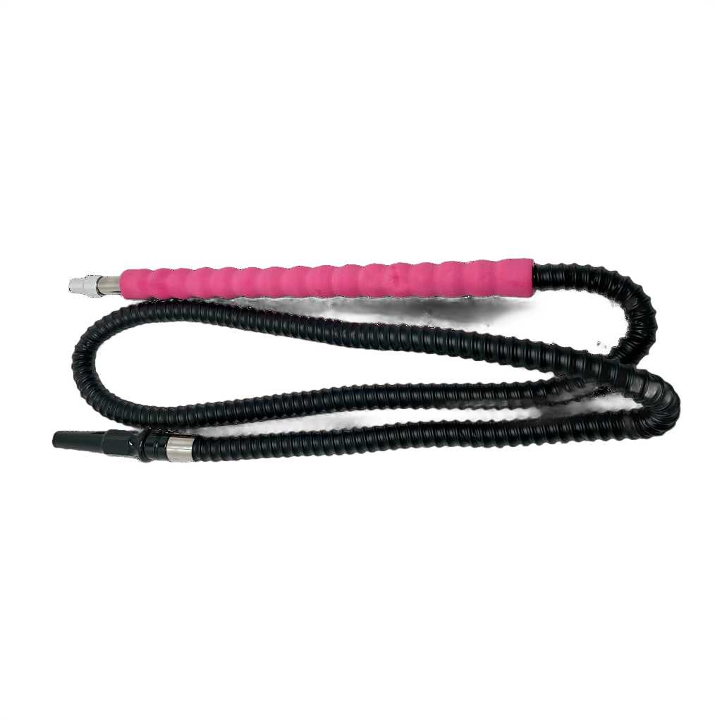 Aluminum Hookah Hose Foam Sponge Handle Pink Black