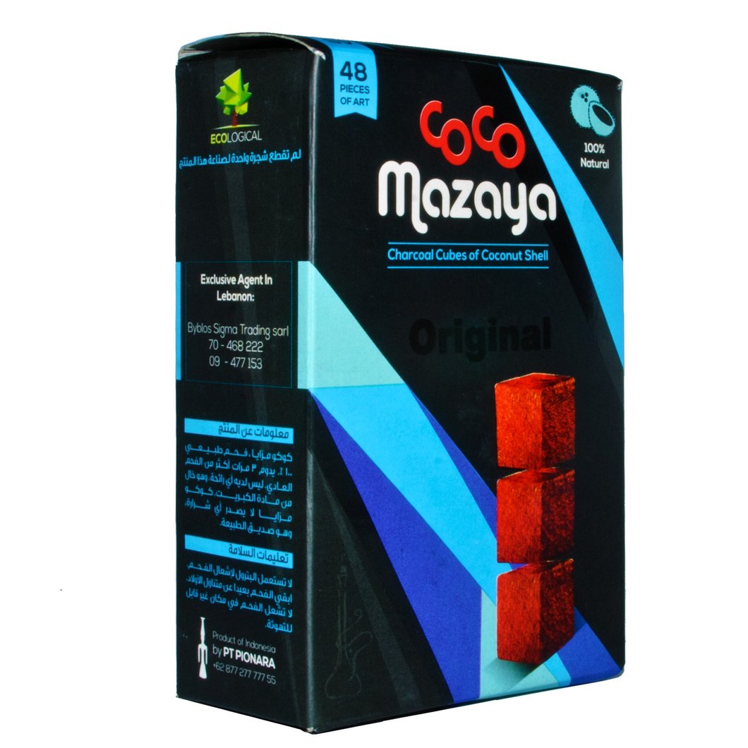 Coco Mazaya Cube hookah charcoal 48 pieces