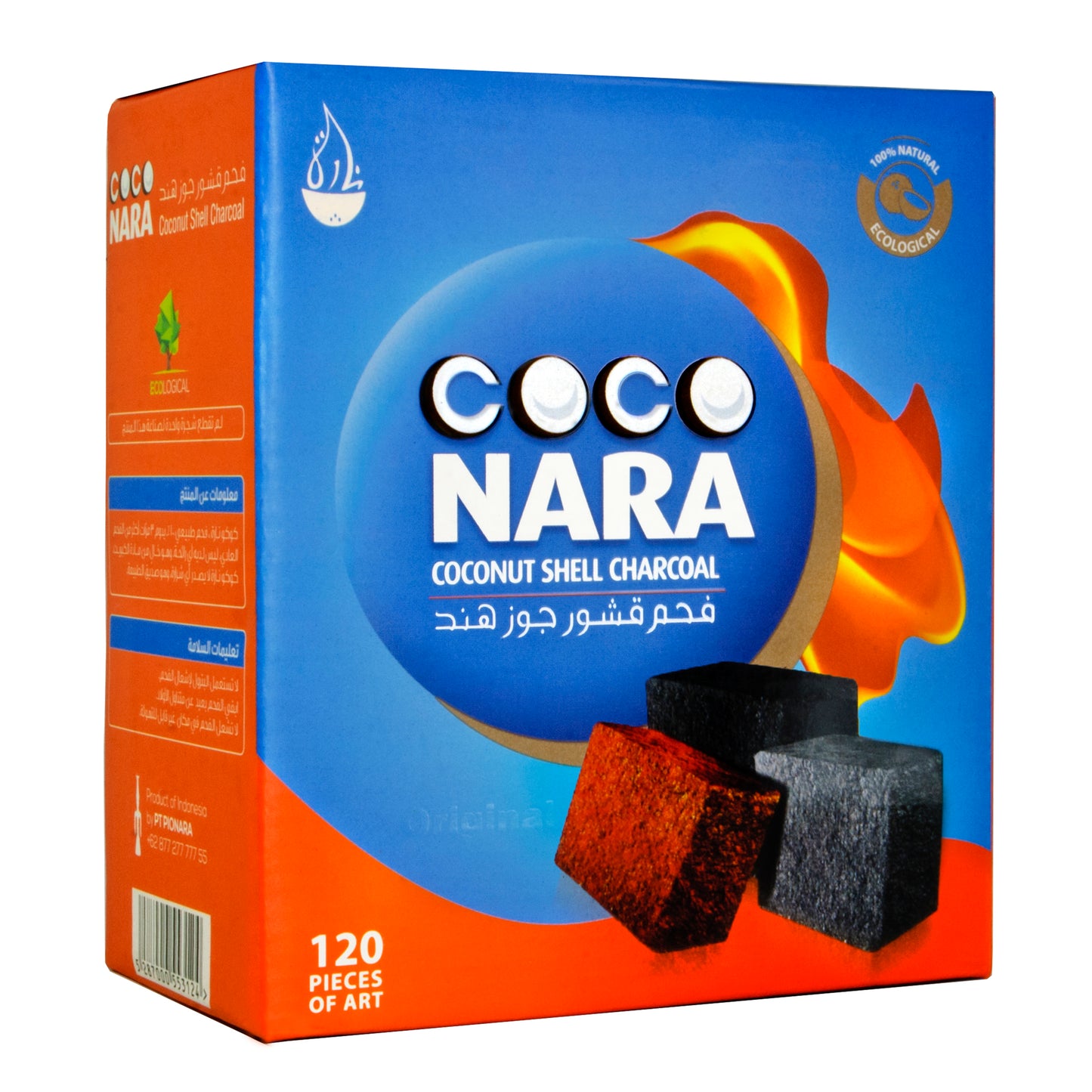 Coconara charcoal flat 120 pieces Coconut Shell Coals
