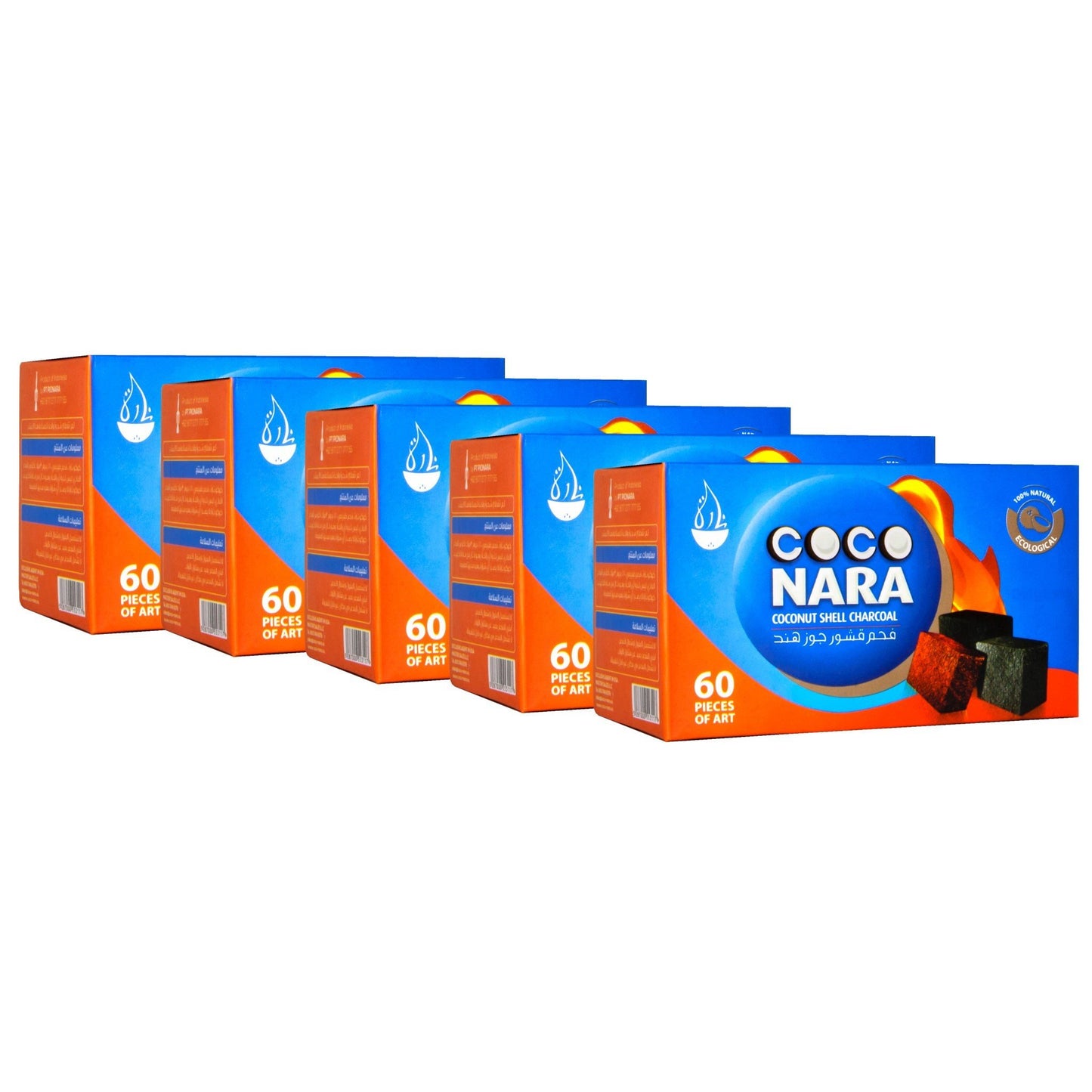 5x Coco Nara charcoal flat 60 pieces
