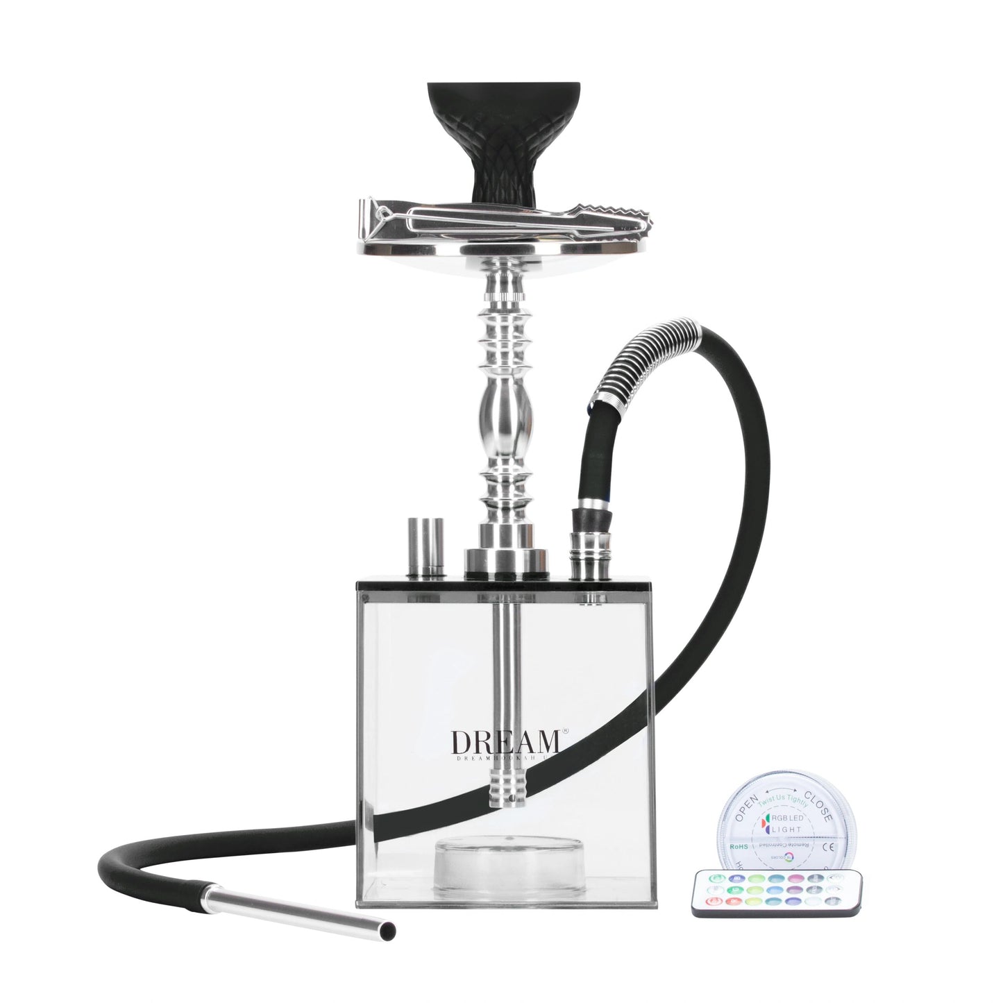 Dream Square Acrylic Hookah Blue with LED light and remote control