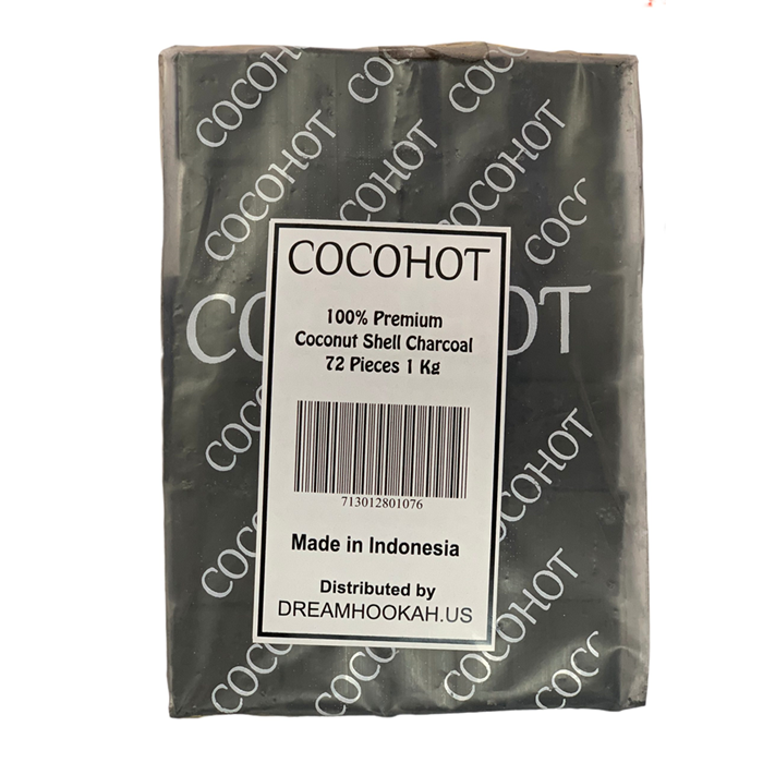 COCOHOT Coconut Shell Charcoal 72pcs 1KG Bag Dream Hookah