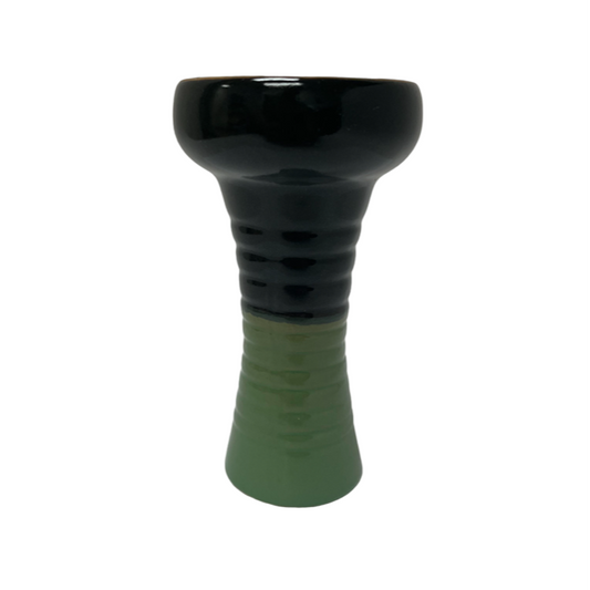 Ceramic Funnel Bowl Green Black Color