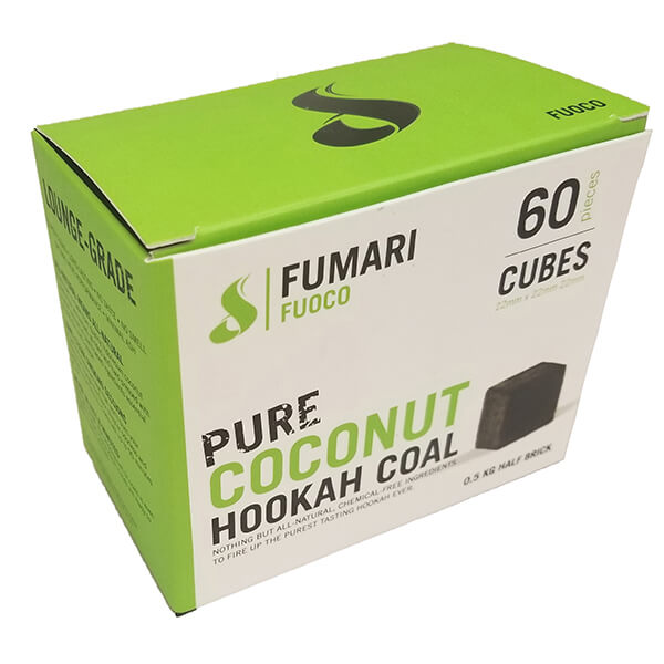 Fumari Fuoco Pure Coconut Hookah Coal coconut shell Charcoal 60 Cubes